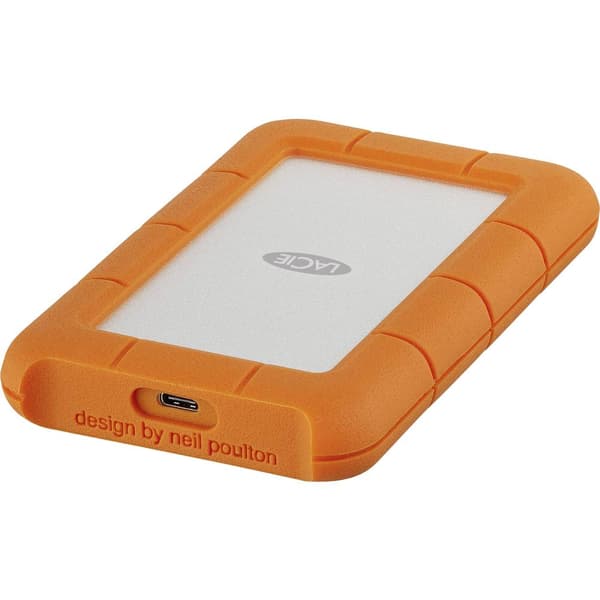 LaCie Rugged 2 TB Extern hårddisk 2.5 USB-C® Silver, Orange STFR2000800