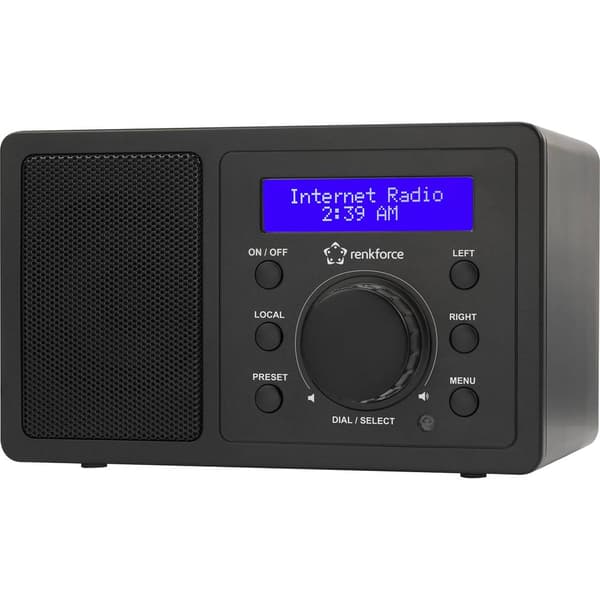 Internet-bordsradio Renkforce RF-IR-MONO1 Internet DLNA-kompatibel Svart