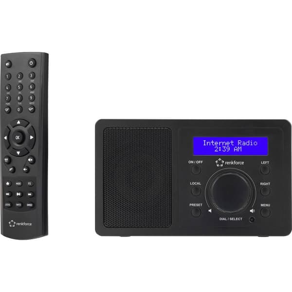 Internet-bordsradio Renkforce RF-IR-MONO1 Internet DLNA-kompatibel Svart