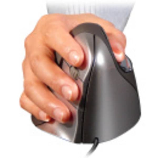 Evoluent Vertical Mouse 4 VM4S Ergonomisk mus USB Optisk Svart, Lila 6 Knappar 2800 dpi Ergonomisk
