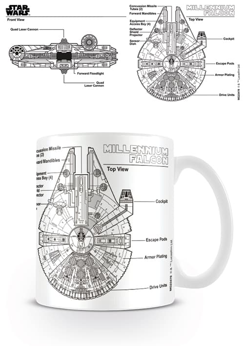 Star Wars - Millennium Falcon Sketch - Mugg
