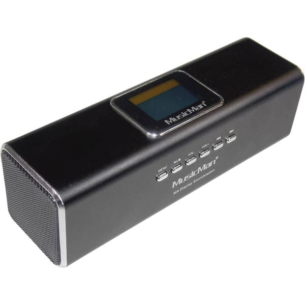 Technaxx MusicMan MA Display Soundstation Minihögtalare AUX, FM Radio, SD, Bärbar, USB Svart Svart