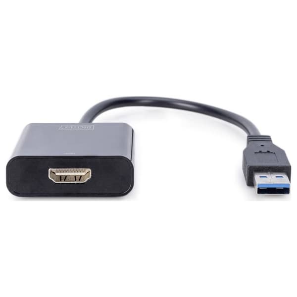 Digitus DA-70841 USB 3.0 / HDMI Adapter [1x USB 3.2 Gen 1 A hane (USB 3.0) - 1x HDMI hona] Svart Skärmad 15.00 cm