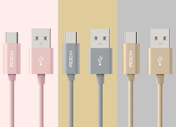 ROCK Nylon USB-C Cable 0,25m - Tarnish