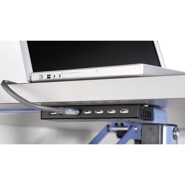 Renkforce RF-4791678 7 Port USB 2.0-Hub Metallhölje, väggfäste Svart
