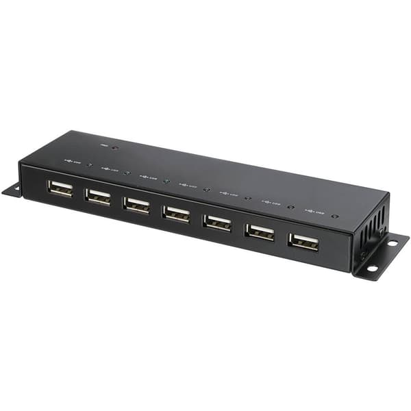 Renkforce RF-4791678 7 Port USB 2.0-Hub Metallhölje, väggfäste Svart