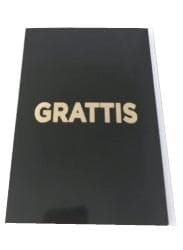Grattiskort med kuvert Svart med guldtext 13x19 cm
