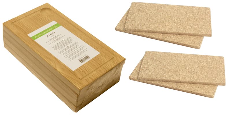 Xantia Planksteksbrädor Ek 4-pack + 4-pack Korkunderlägg