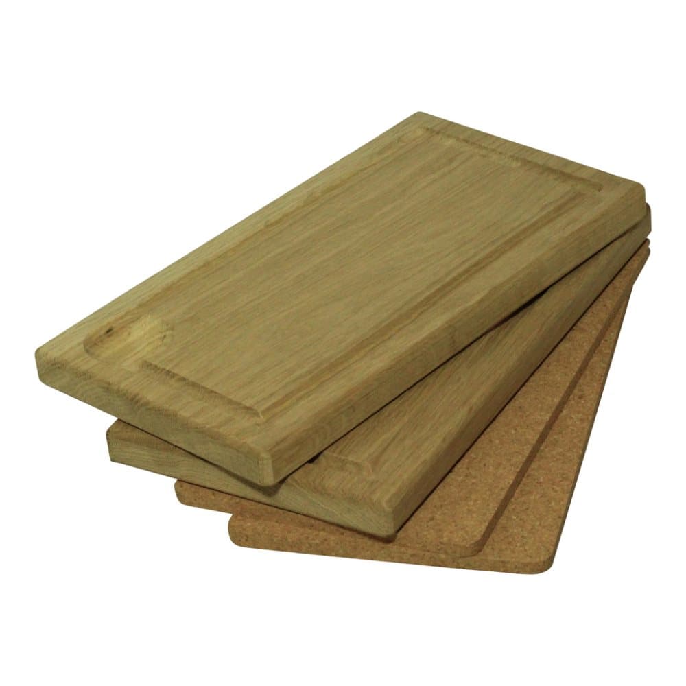 Exxent Planksteksbrädor Planksteksbräda i Ek 2-pack + 2-pack korkunderlägg