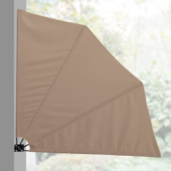 Väggmonterad markis Ragusa sidomarkis till balkong 160x160cm väderbeständig UV skydd beige [casa.pro]