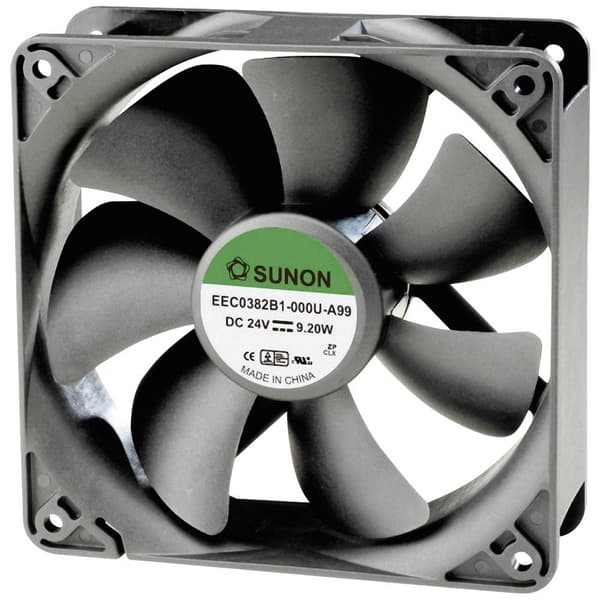 Sunon EEC0381B1-000U-A99 Axialfläkt 12 V/DC 234.46 m³/h (L x B x H) 120 x 120 x 38 mm Svart