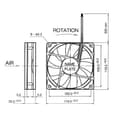 Miniatyrbild 3 av 3: NMB Minebea 4710KL-04W-B50 Axialfläkt 12 V/DC 195 m³/h (L x B x H) 119 x 119 x 25 mm