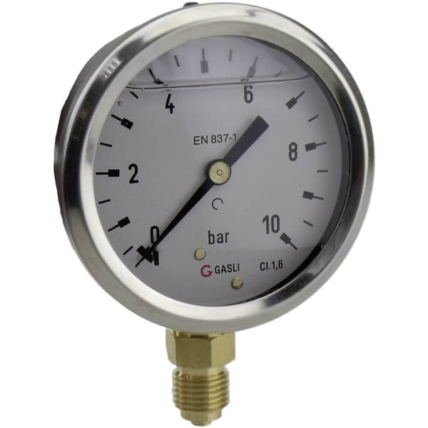 ICH Manometer 63R10.MGE Anslutning (Manometer): Undersida 0 till 10 bar Yttergänga 1/4 1 st