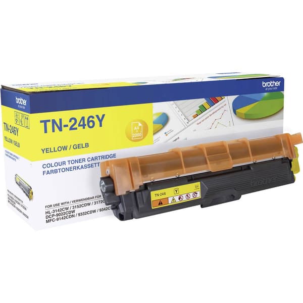 Brother Toner TN-246Y Original Gul 2200 sidor TN246Y