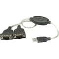 Miniatyrbild 2 av 4: Manhattan Seriell, USB 1.1 Anslutningskabel [2x D-SUB hane 9-pol - 1x USB 2.0 A hane] 0.45 m Svart, Silver