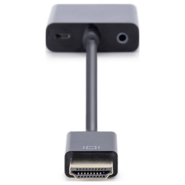 Digitus DA-70461 HDMI / VGA Adapter [1x HDMI hane - 1x VGA hona, Telejack 3.5 mm] Svart 10.00 cm