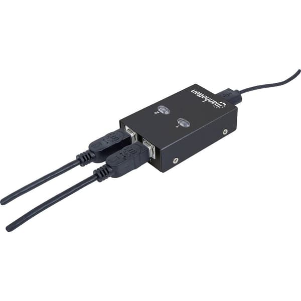 Manhattan 2 Port USB 2.0-switch Svart
