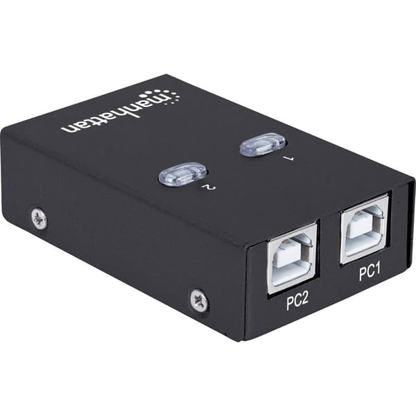 Manhattan 2 Port USB 2.0-switch Svart