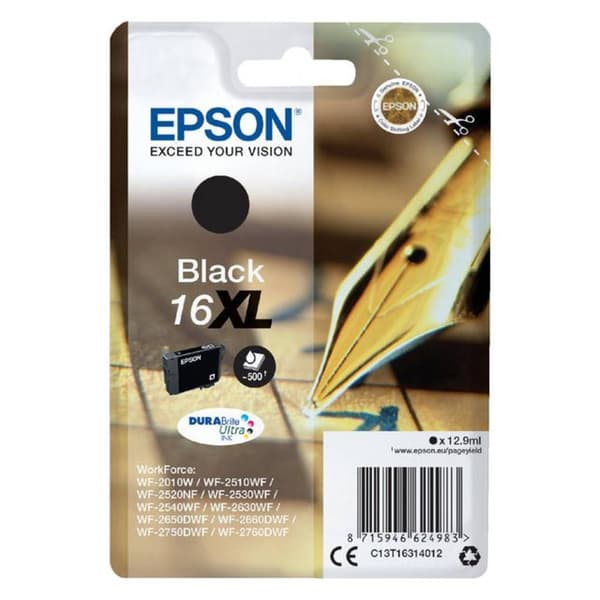 Epson Bläck T1631, 16XL Original Svart C13T16314012