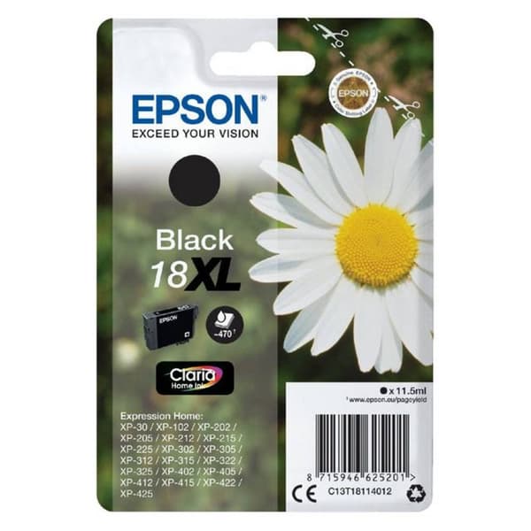 Epson Bläck T1811, 18XL Original Svart C13T18114012