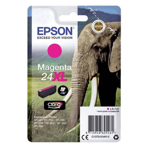 Epson Bläck T2433, 24XL Original Magenta C13T24334012