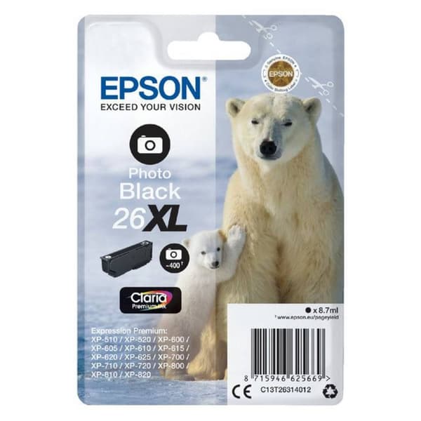 Epson Bläck T2631, 26XL Original Foto Svart C13T26314012