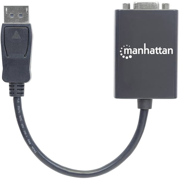 Manhattan 151962 DisplayPort / VGA Adapter [1x DisplayPort hane - 1x VGA hona] Svart UL-certifierad 15.00 cm