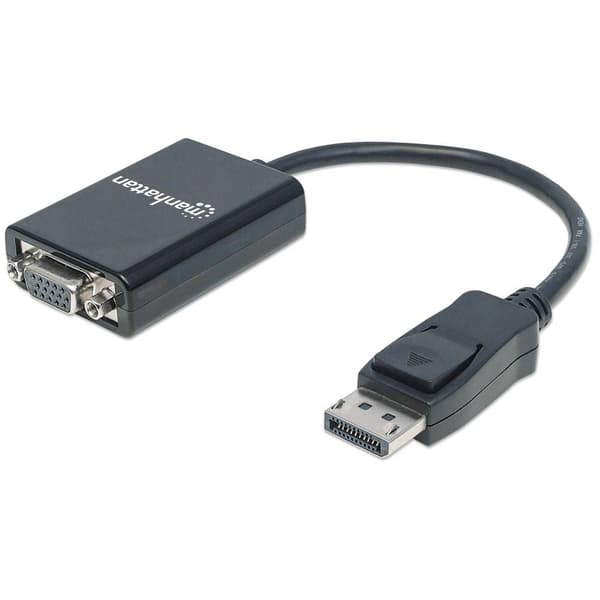 Manhattan 151962 DisplayPort / VGA Adapter [1x DisplayPort hane - 1x VGA hona] Svart UL-certifierad 15.00 cm