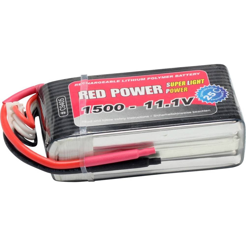 Red Power RC Batteripack (LiPo) 11.1 V 1500 mAh Antal celler: 3 25 C Softcase XT60