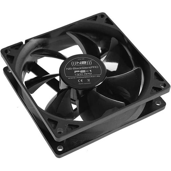 NoiseBlocker BlackSilent Pro PE-1 Chassi-fläkt Svart (B x H x D) 92 x 92 x 25 mm