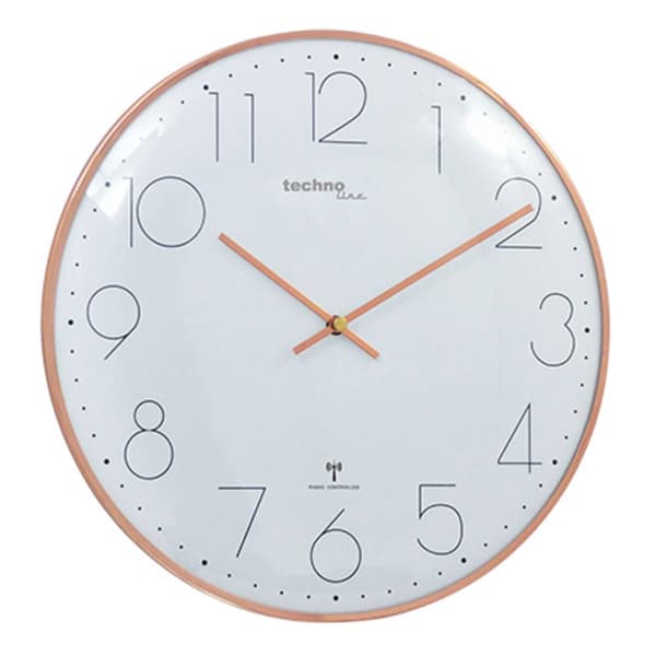 Techno Line WT 8235 gold optik DCF Väggklocka 350 mm x 25 mm Roségold