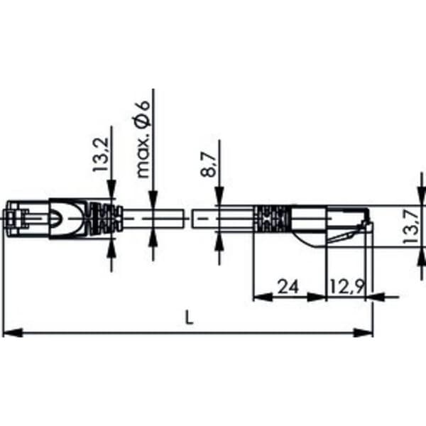 Telegärtner 100008829 RJ45 Nätverkkabel, Patchkabel CAT 6A S/FTP 7.50 m Blå Flamskyddsmedel, med låsskydd, Parskärmad,