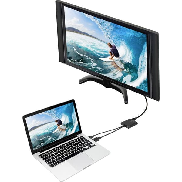 Renkforce RF-4758087 DisplayPort Adapter [1x DisplayPort hane - 2x DisplayPort hona] Svart 20.00 cm