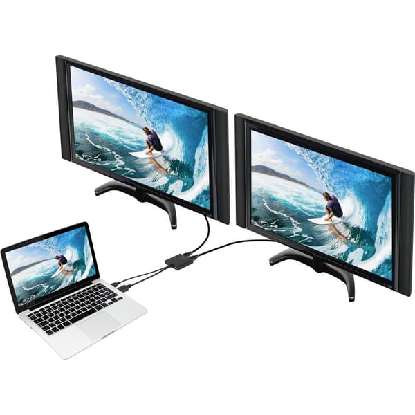 Renkforce RF-4758087 DisplayPort Adapter [1x DisplayPort hane - 2x DisplayPort hona] Svart 20.00 cm