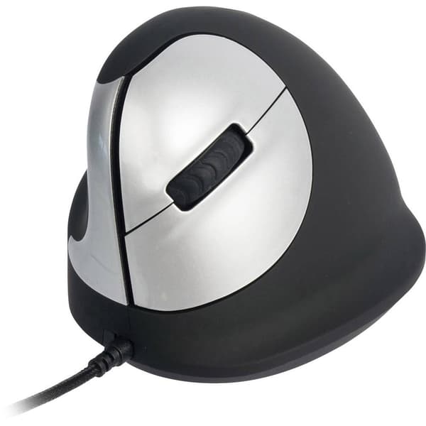 R-GO Tools RGOHELE Ergonomisk mus USB Storlek: M Optisk Svart, Silver 4 Knappar 1750 dpi Ergonomisk Svart