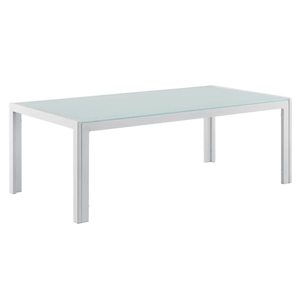[casa.pro]® Udendørs-Sofabord - hvid - 100 x 50 x 35cm