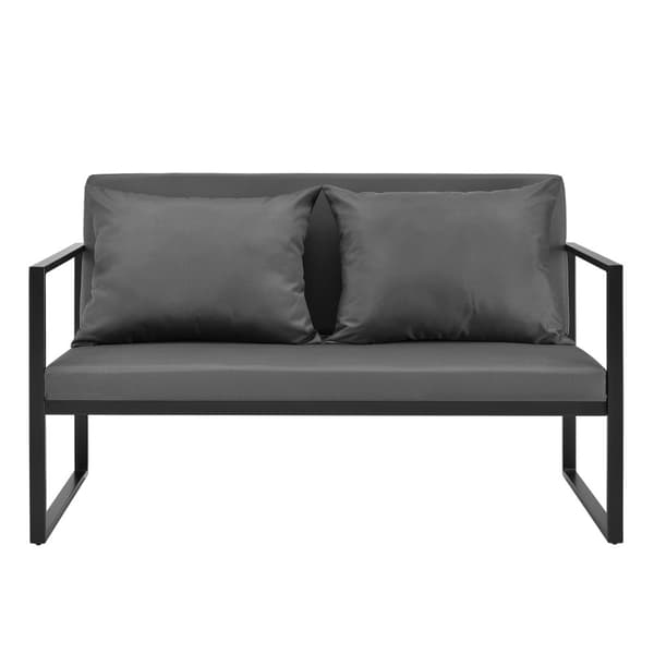[casa.pro]® Trädgårdssoffa-Svart/Ljusgrå-70x114