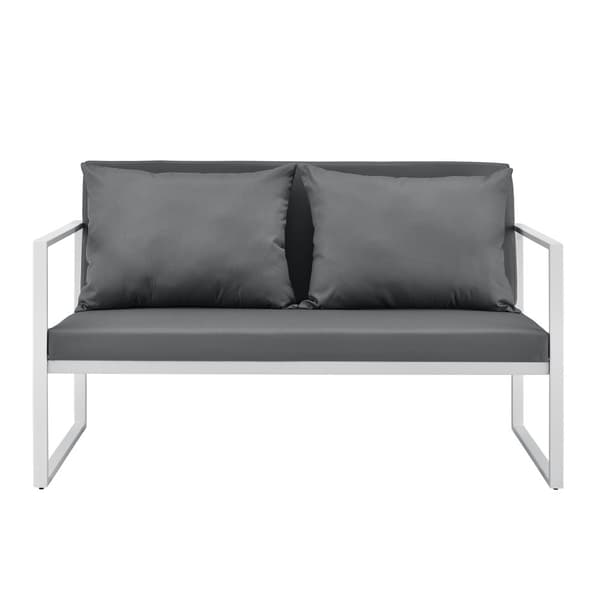 Trädgårdssoffa Vit/Ljusgrå 70x114 [casa.pro]