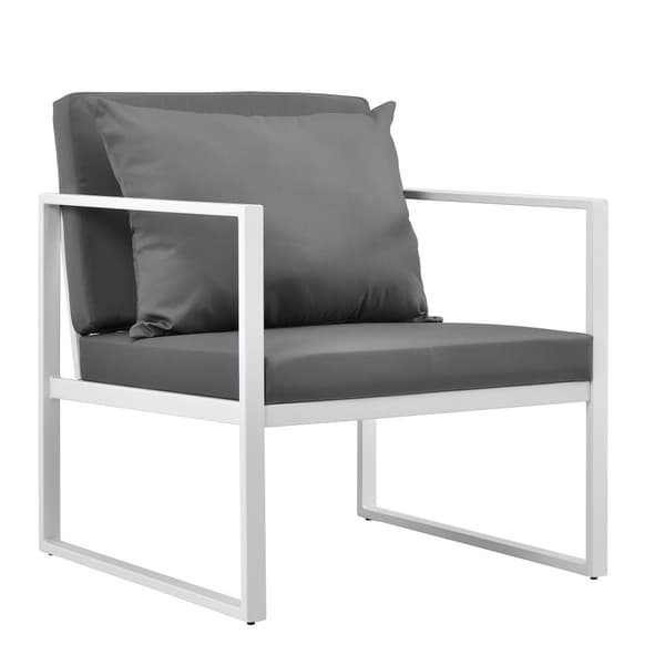 Trädgårdsstol set om 2 vit ljusgrå 70x60 [casa.pro]