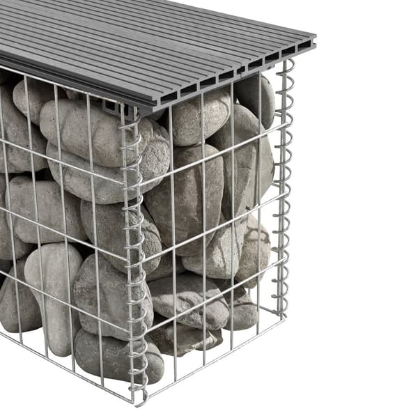 WPC Gabionbänk Stenkorg 100x30x45cm grå [pro.tec]