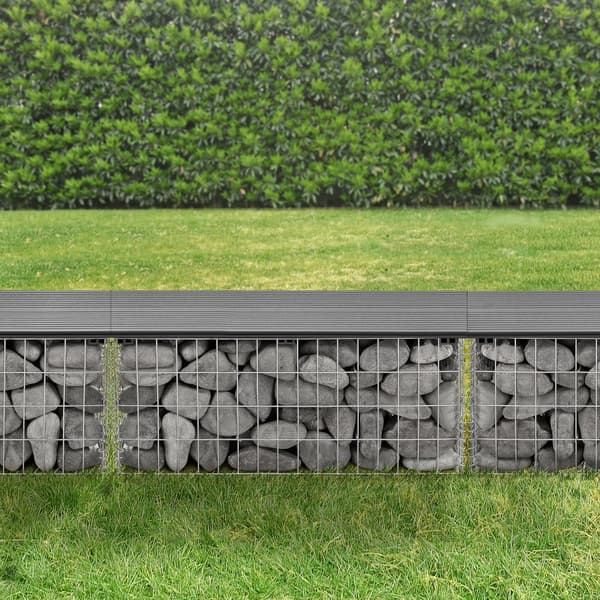 WPC Gabionbänk Stenkorg 100x30x45cm grå [pro.tec]