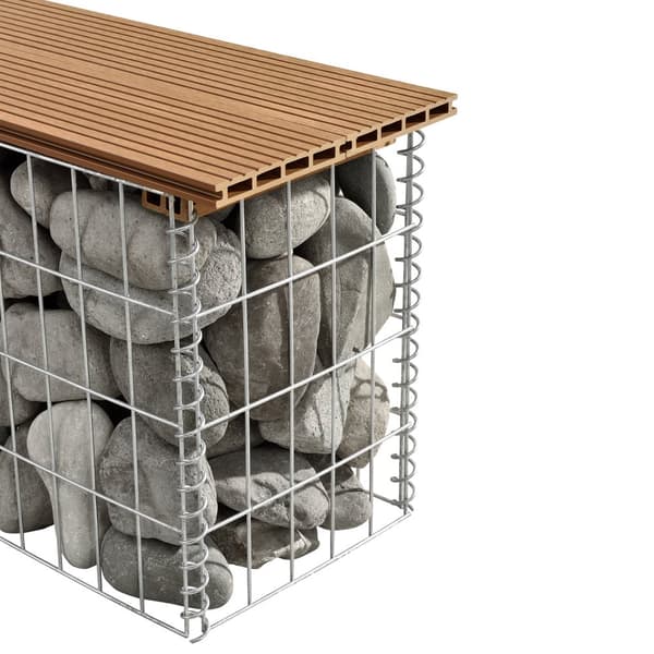 WPC Gabionbänk Stenkorg 100x30x45cm ljusbrun [pro.tec]