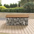 Miniatyrbild 5 av 6: WPC Gabionbänk Stenkorg 100x30x45cm ljusbrun [pro.tec]