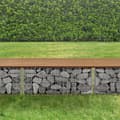 Miniatyrbild 6 av 6: WPC Gabionbänk Stenkorg 100x30x45cm ljusbrun [pro.tec]