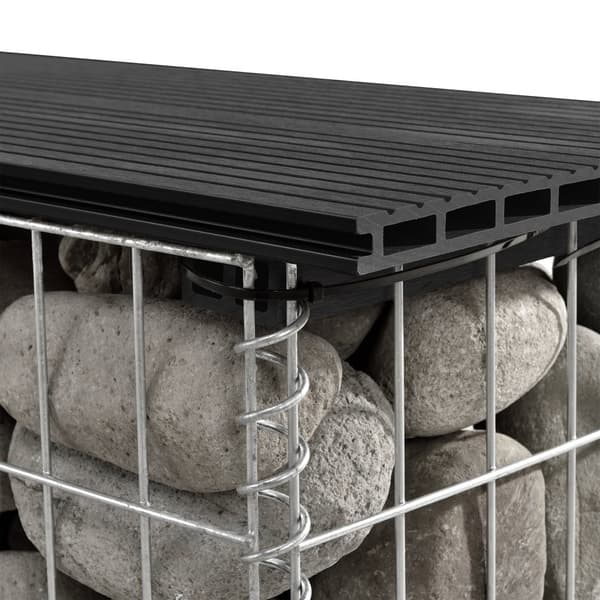 WPC Gabionbänk Stenkorg 100x30x45cm svart [pro.tec]