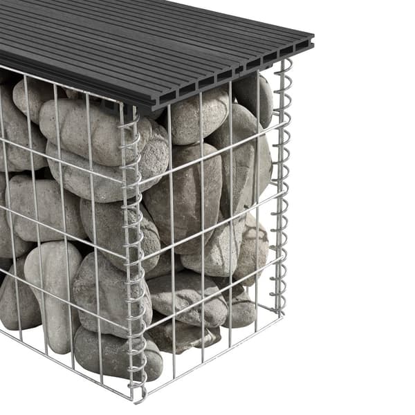 WPC Gabionbänk Stenkorg 100x30x45cm svart [pro.tec]