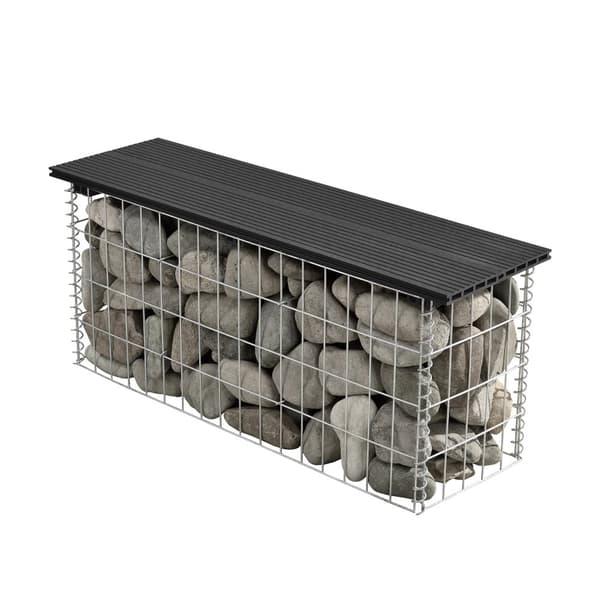 WPC Gabionbänk Stenkorg 100x30x45cm svart [pro.tec]