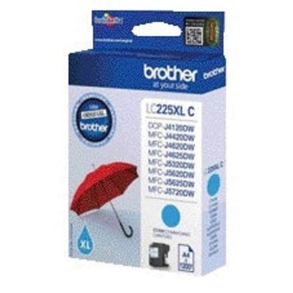 Brother Bläck LC-225XLC Original Cyan LC225XLC