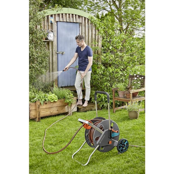 GARDENA 18520-20 CleverRoll L Easy Slangvagn 1 st Grå, Turkos, Orange