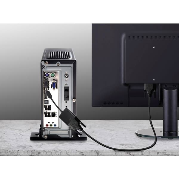 Renkforce RF-3301134 DVI / VGA Adapter [1x DVI-hane 24+1 pol - 1x VGA hona] Svart med ferritkärna, guldpläterad kontakt